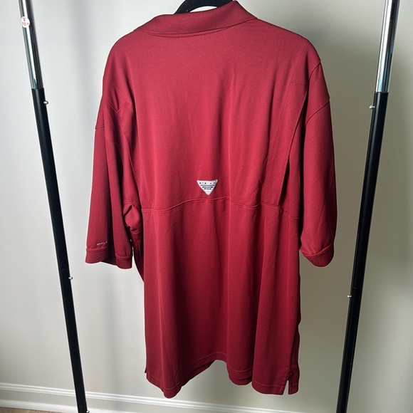 Columbia PFG Men's Red Omni-Shade Performance Perfect Cast Fishing Polo XL Tall - Picture 5 of 8